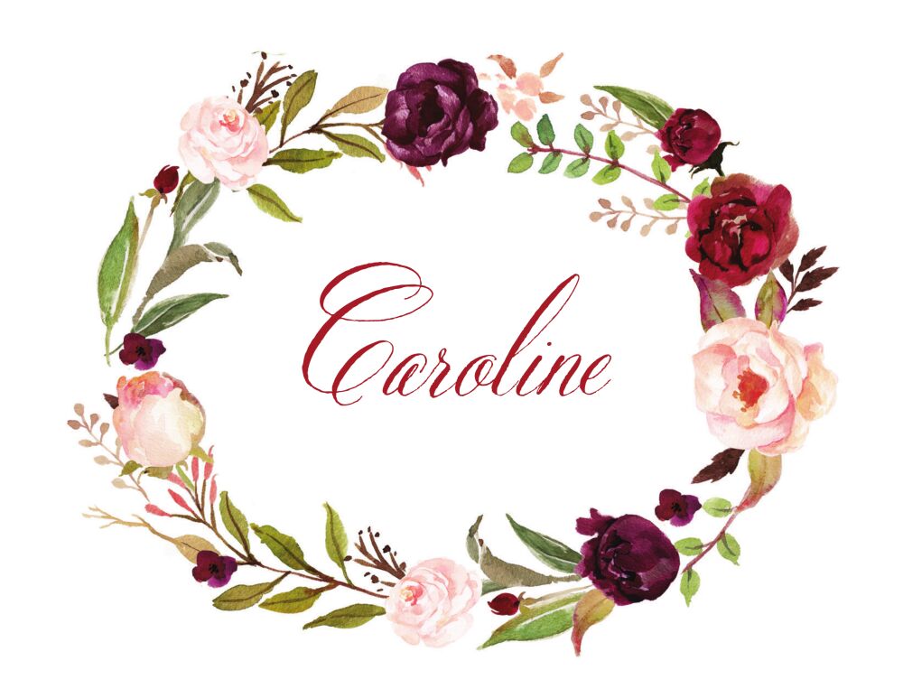 Merlot Oval Folded Note