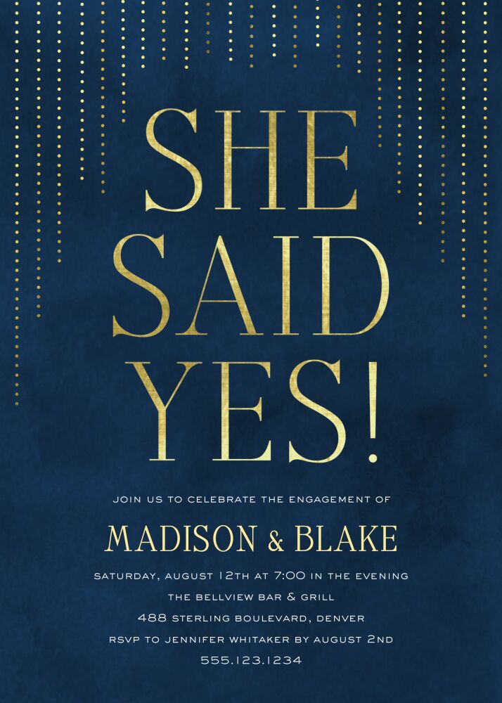 She Said Yes Invitation
