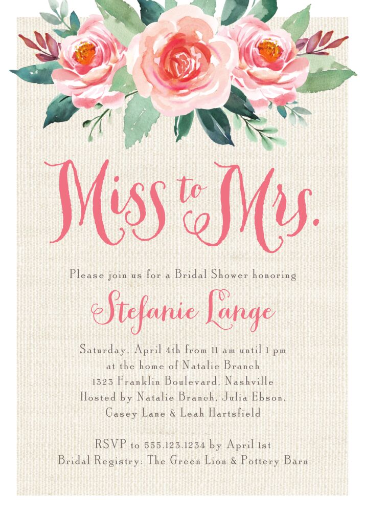 Burlap Bride Invitation