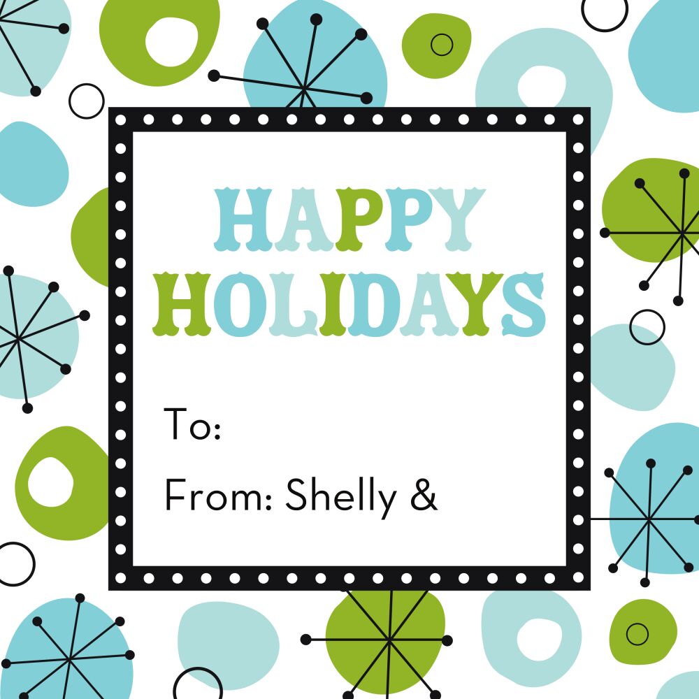 Retro Wishes - Blue Sticker 