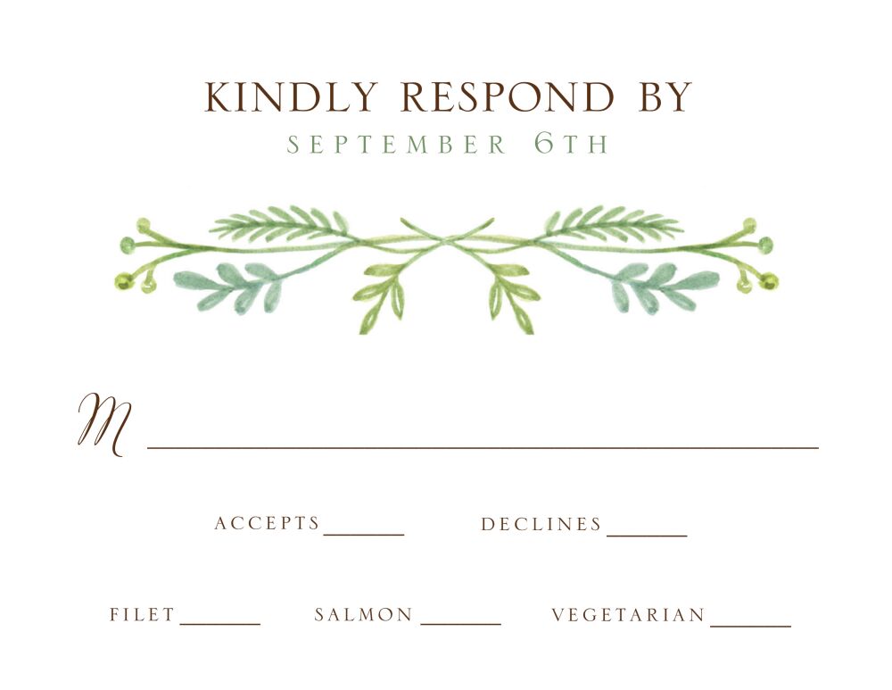 French Garden Response Card