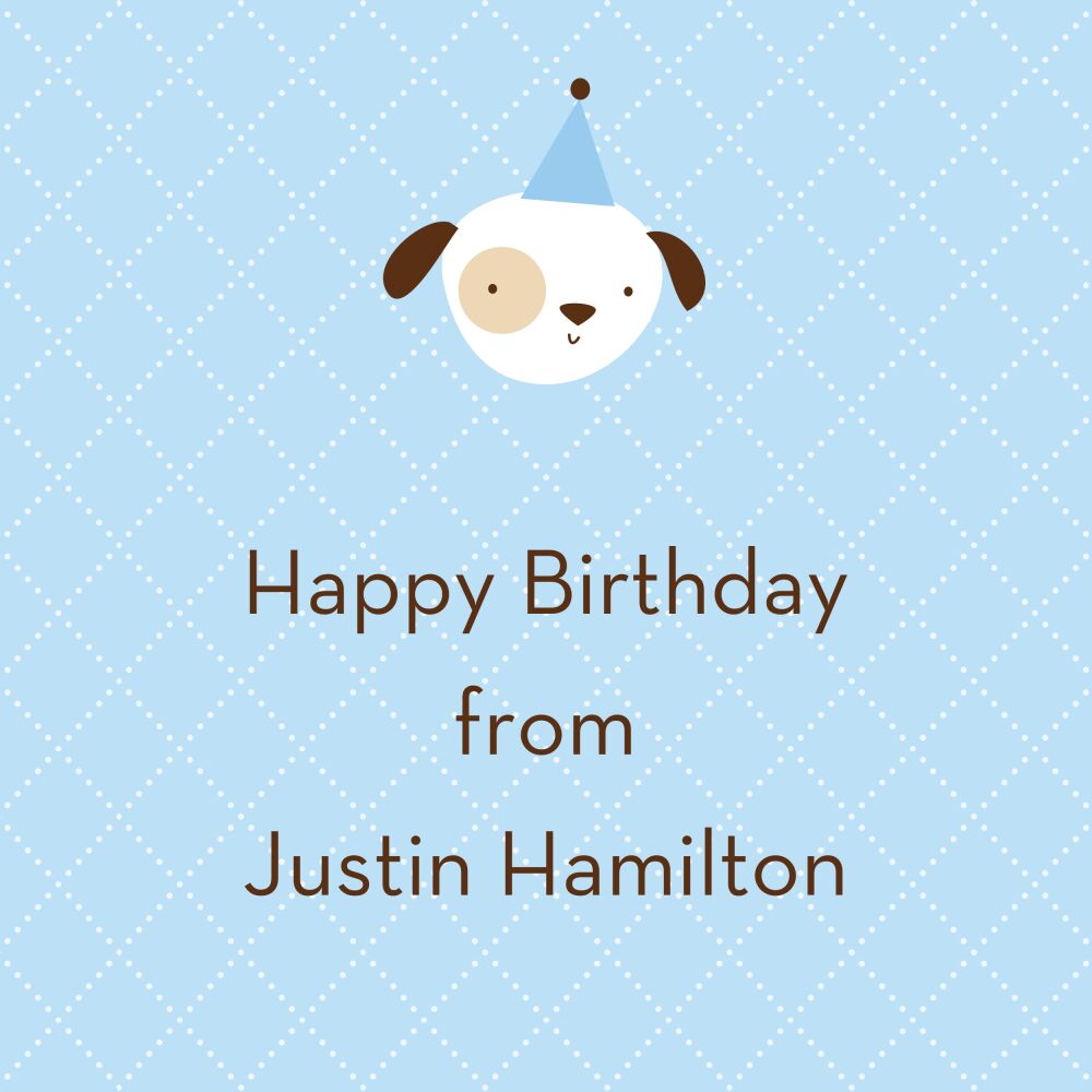 Animal Crackers Blue Flat Calling Card