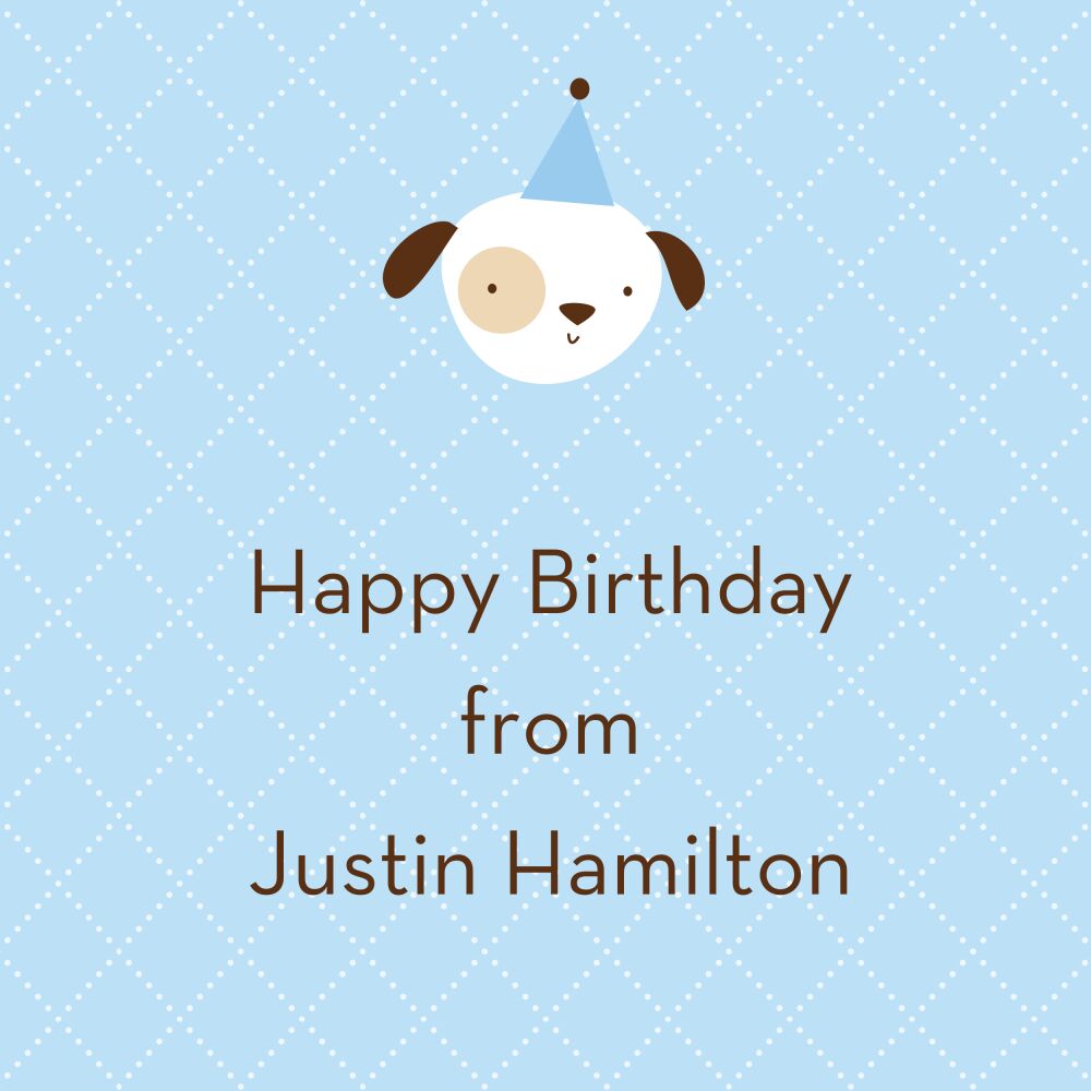 Animal Crackers Blue Folded Calling Card 