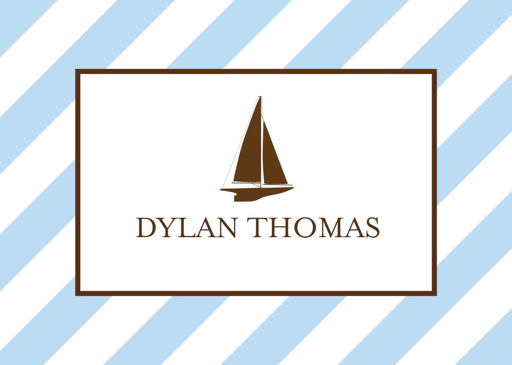 Blue Diagonal Stripes Flat Enclosure Card