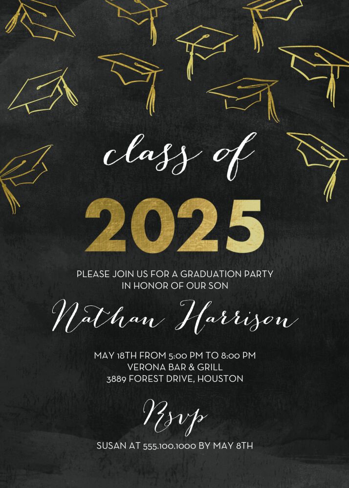 Hats Off Graduation Announcement
