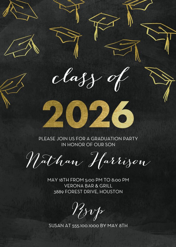 Hats Off Graduation Announcement