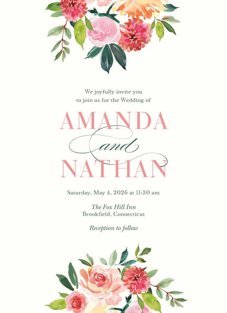 Spring Romance Wedding Invitation