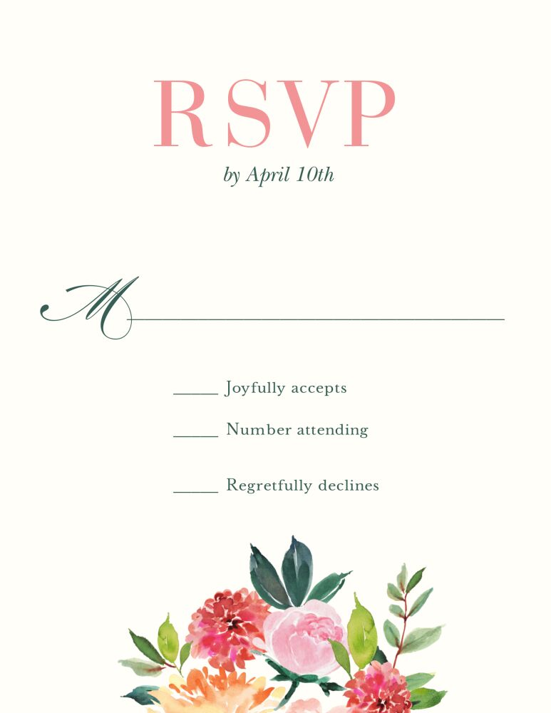 Spring Romance Reply Card
