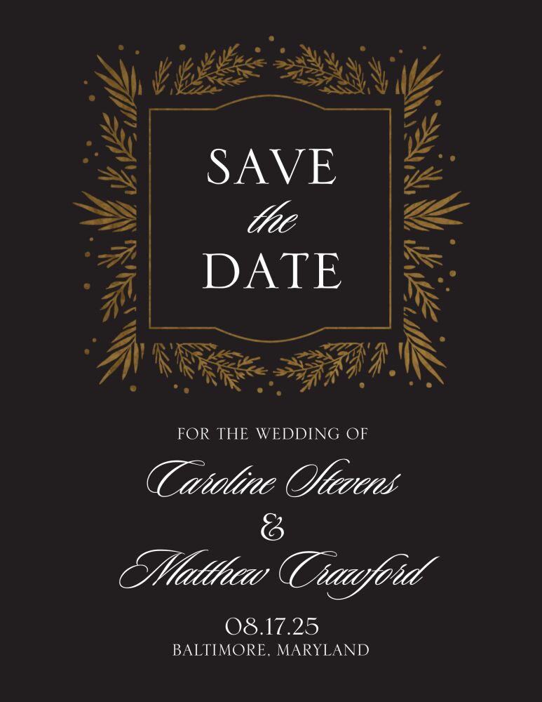 Gilded Garden Foil-Pressed Save the Date