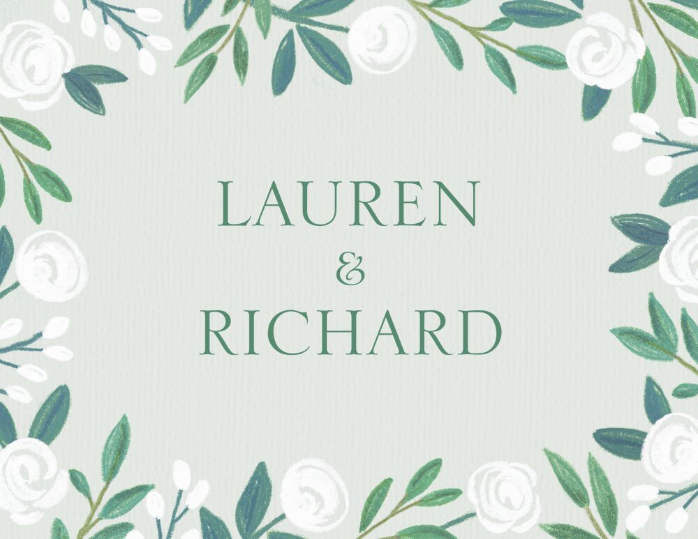 Chalk Flowers Folded Note