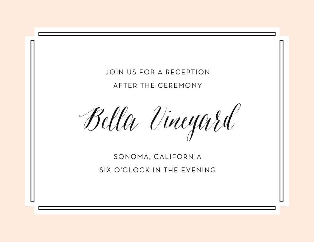 Bold Blush Reception Card