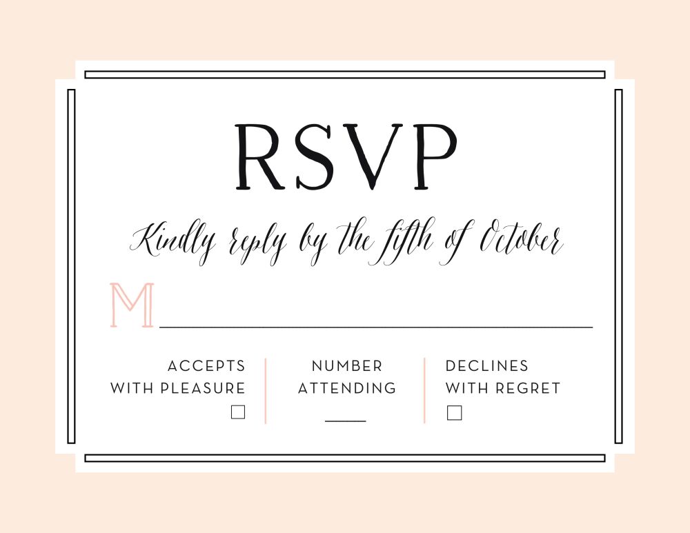Bold Blush Reply Card