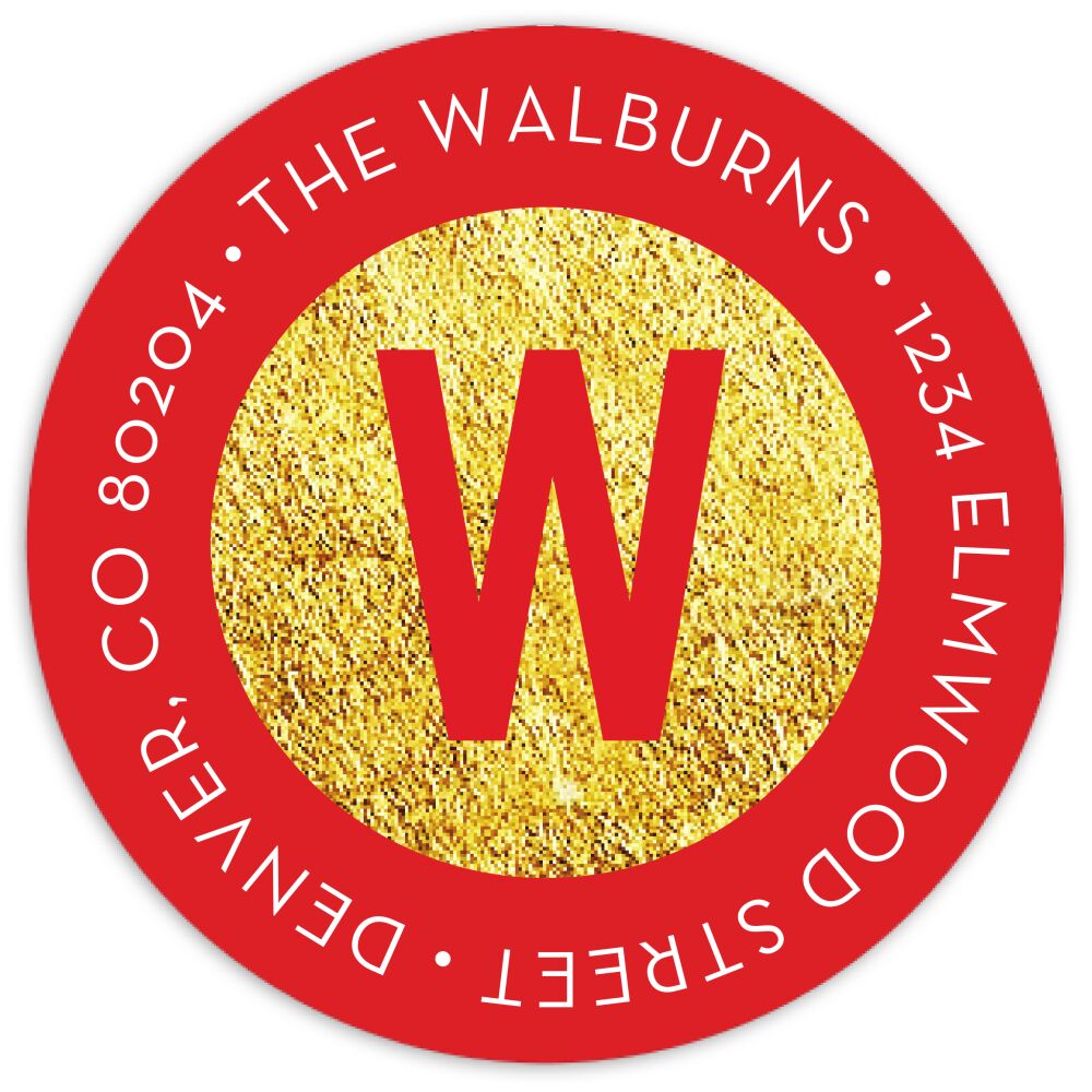 Christmas Colors Round Address Sticky