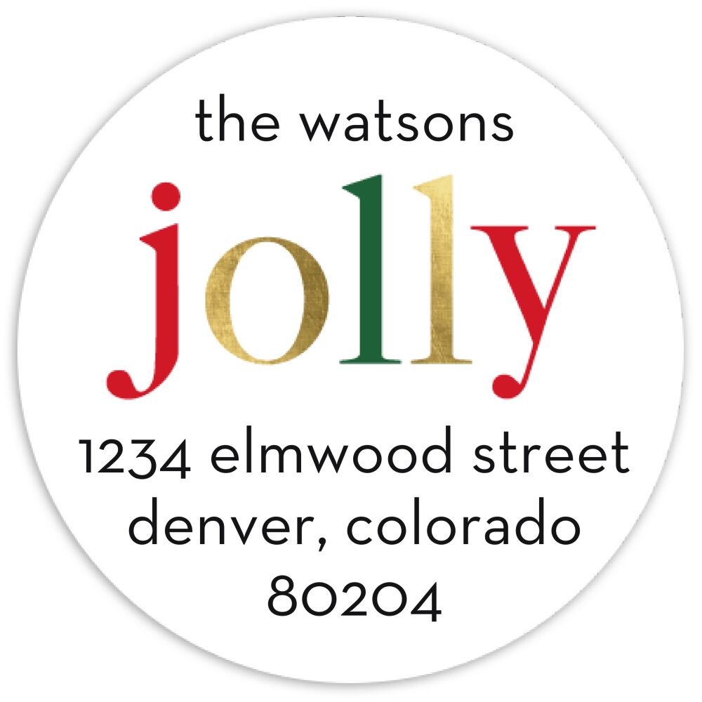 Jolly Dots Round Address Sticky