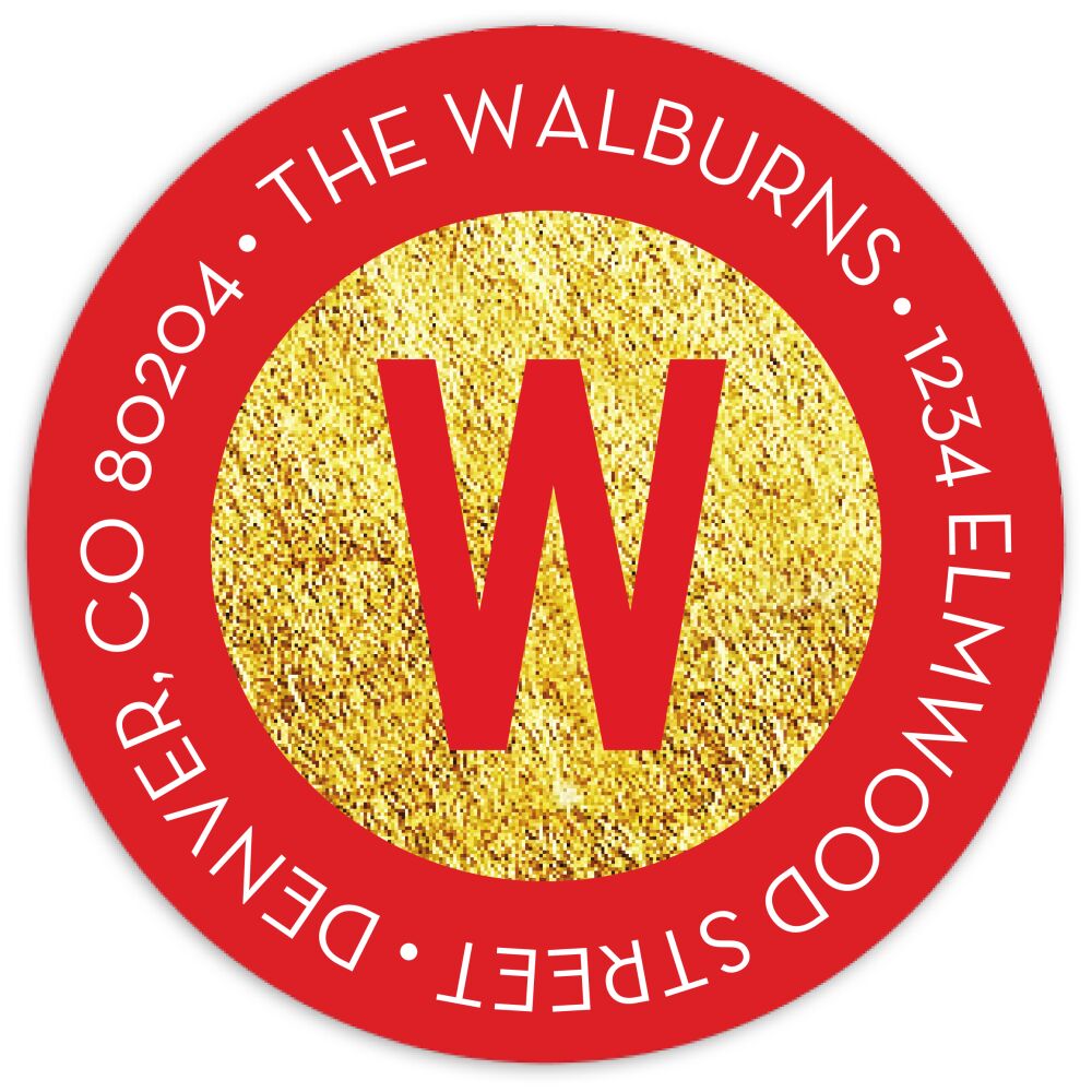 Holiday Colors Round Address Sticky