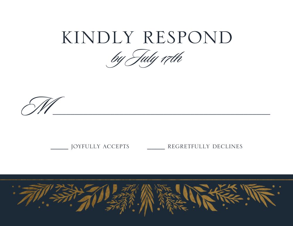 Gilded Garden Foil-Pressed Reply Card