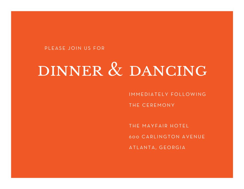 Perfectly Simple Reception Card