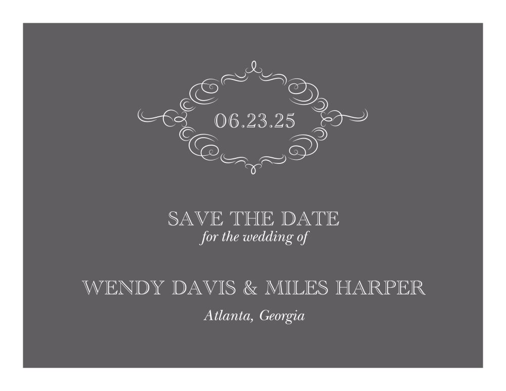 Sophisticated Flourish Save The Date Card