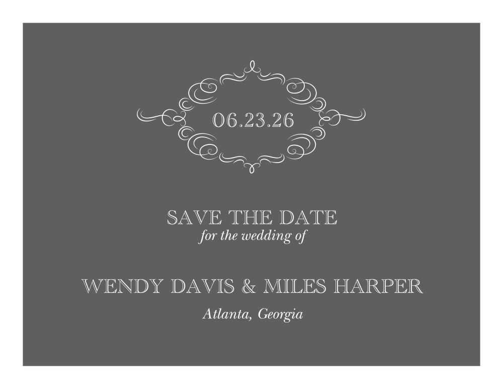 Sophisticated Flourish Save The Date Card