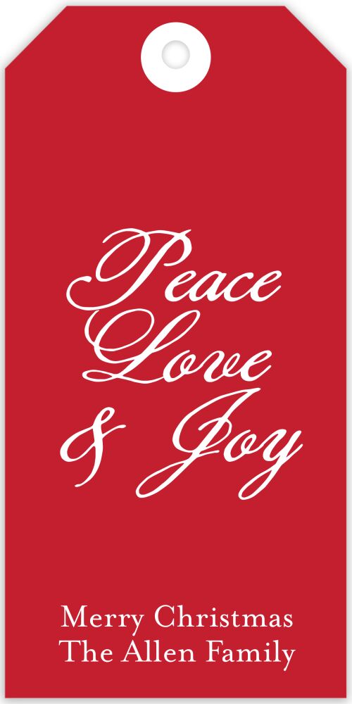 Solid Red Holiday Gift Tag 