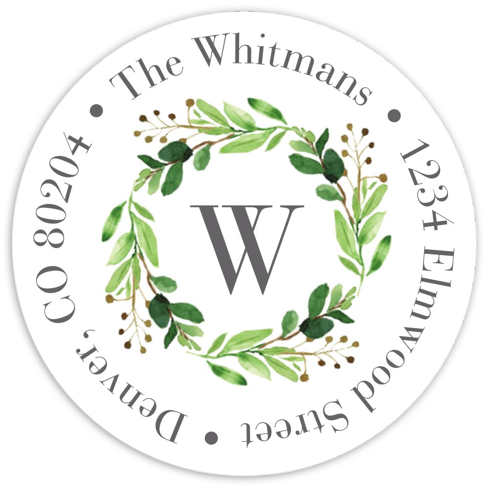 Christmas Vineyard Round Address Sticky