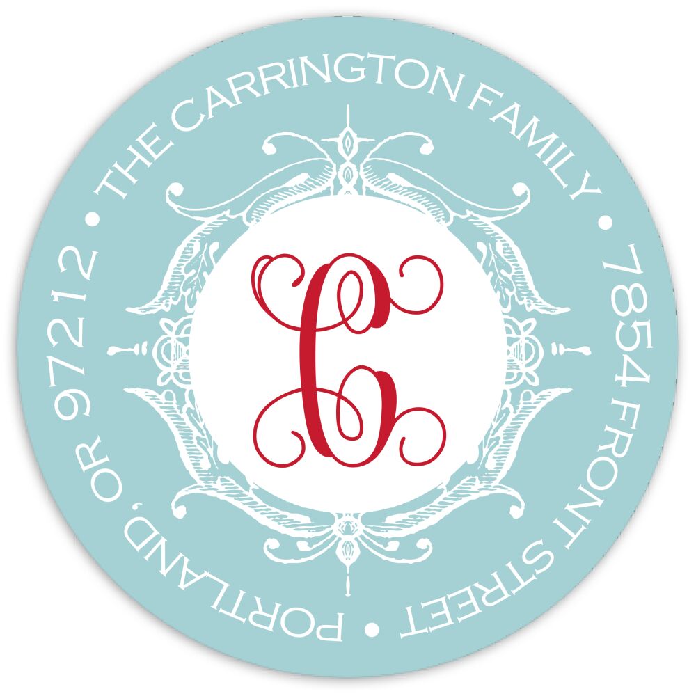 Powdered Snow Round Address Sticky