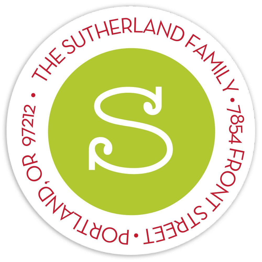 Christmas Confetti Round Address Sticky
