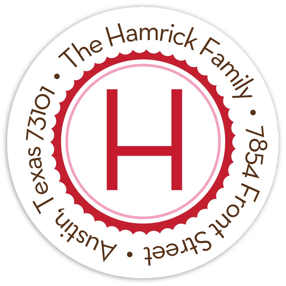 Jolly Holiday Round Address Sticky