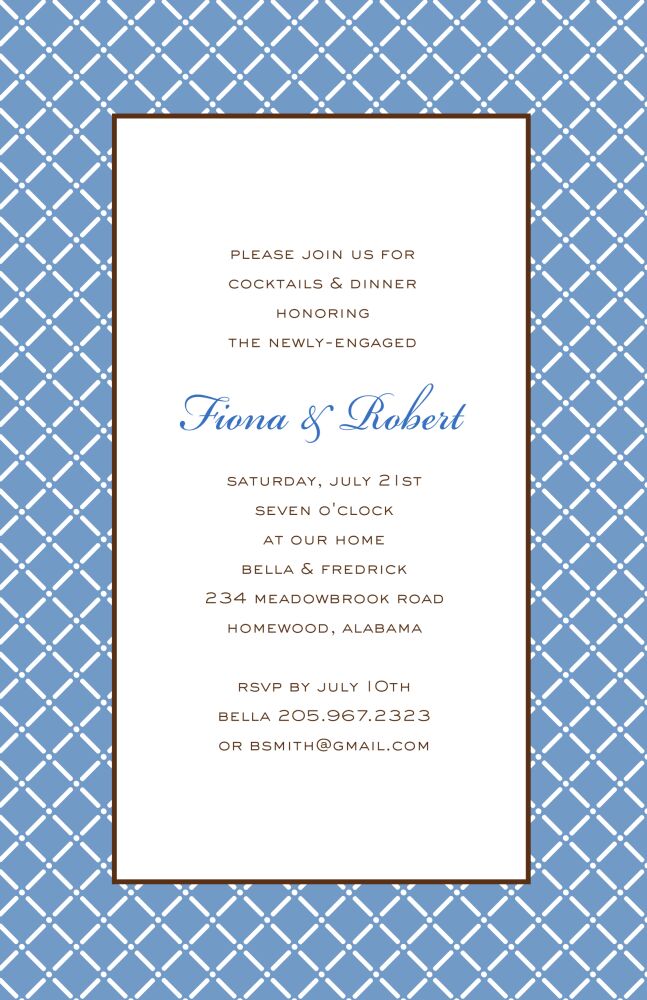 Trellis - Blue Invitation