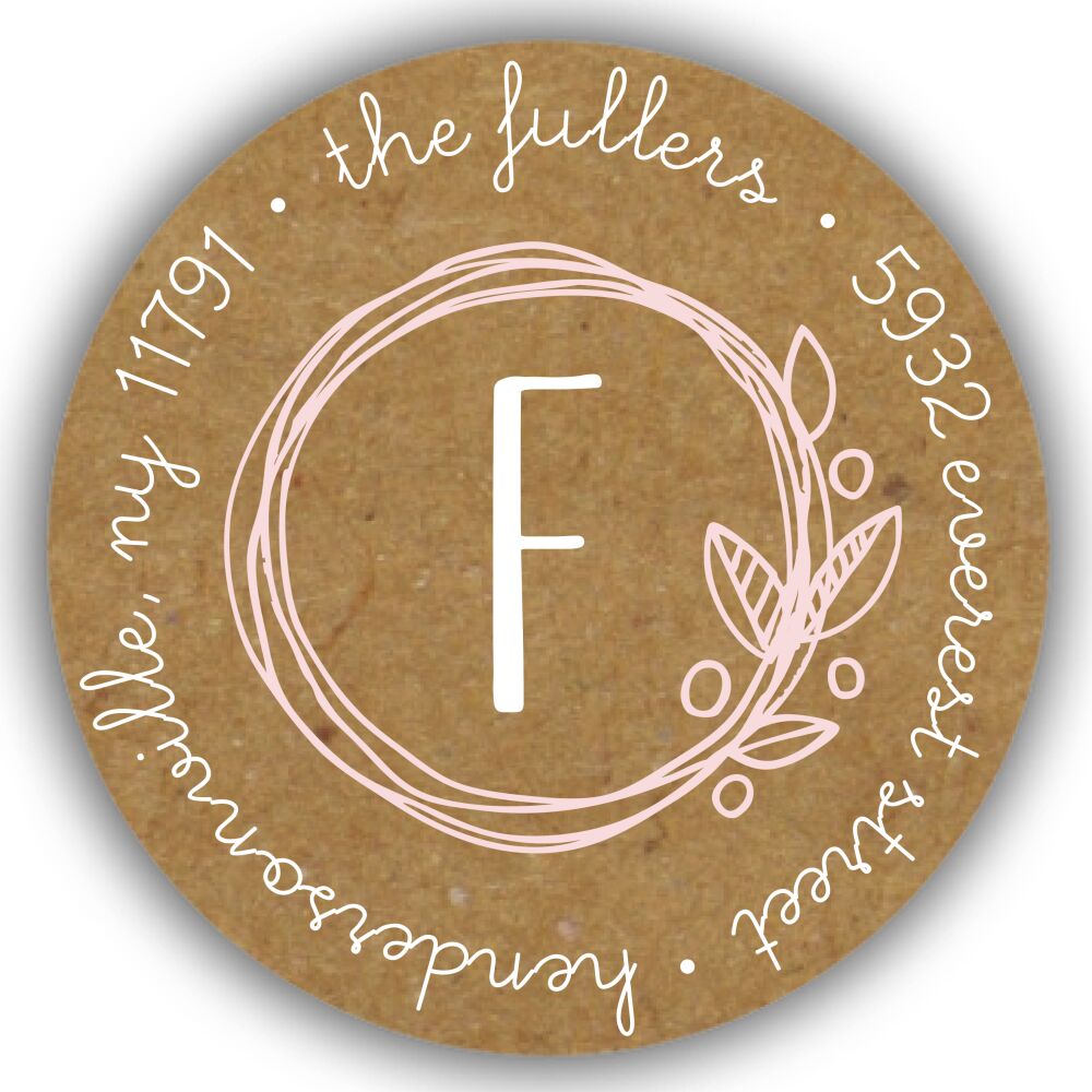 Garden Wreath Round Address Sticky