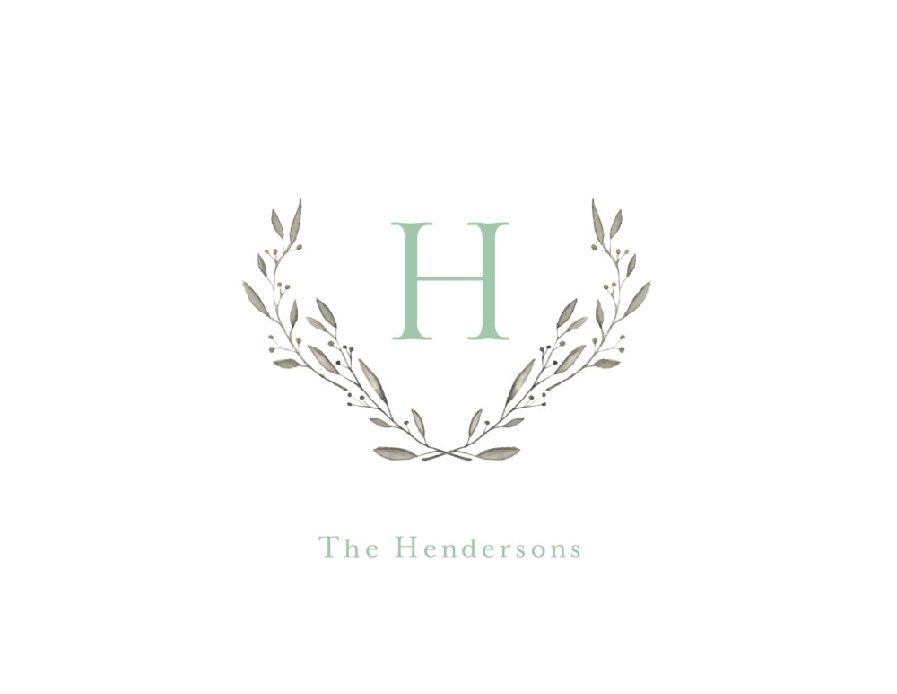 Monogram Vine Folded Note