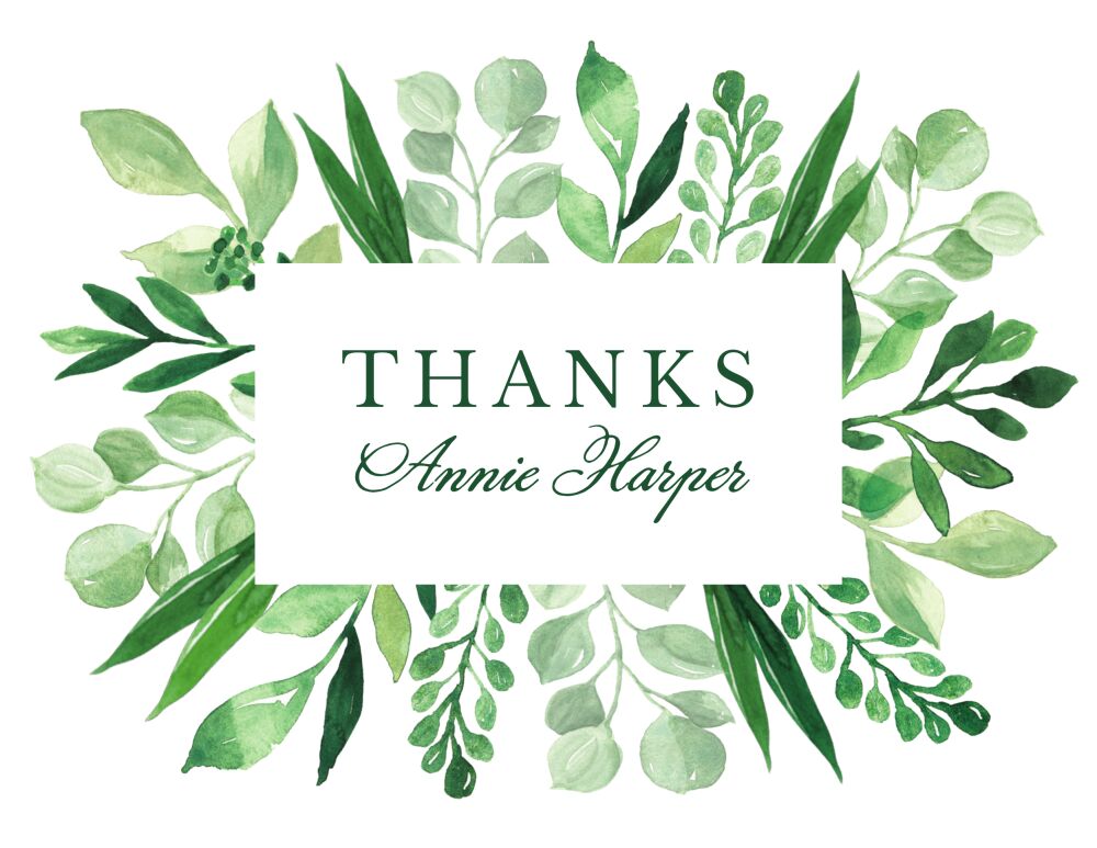 Painted Leaves Folded Note