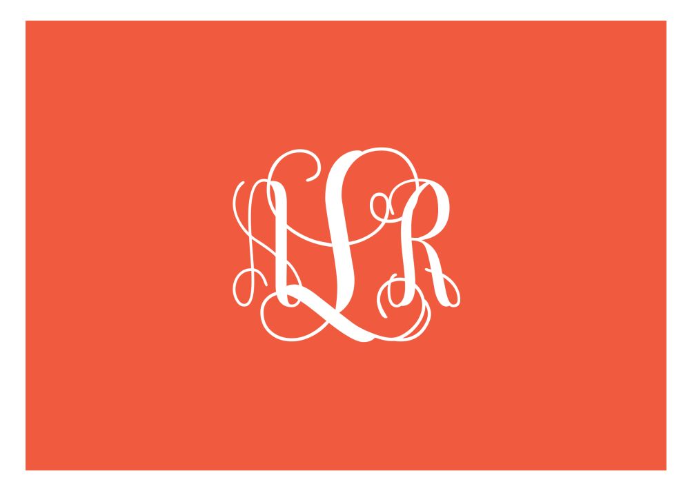 Colorblock - Coral Folded Note