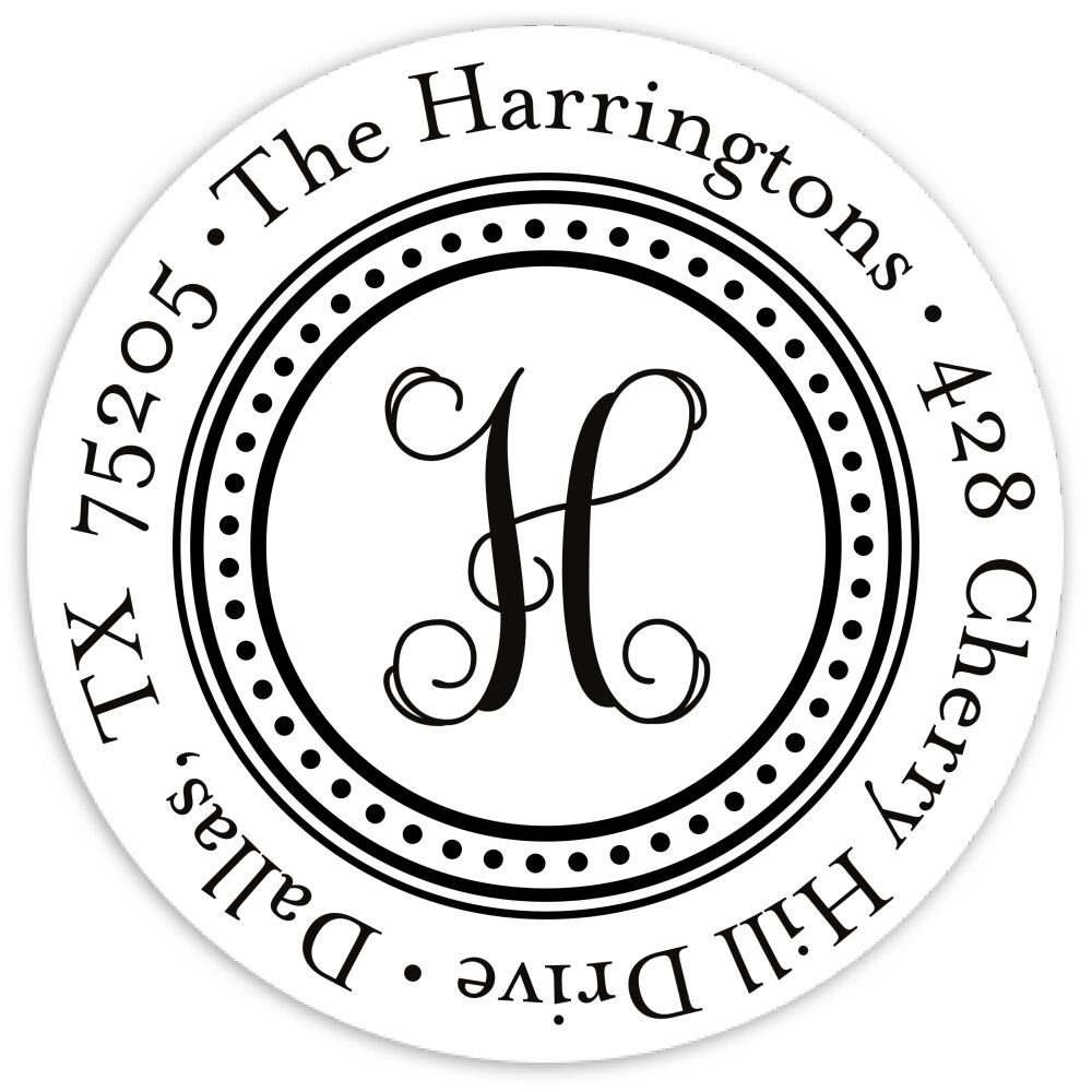 Elegant Border Round Address Sticky