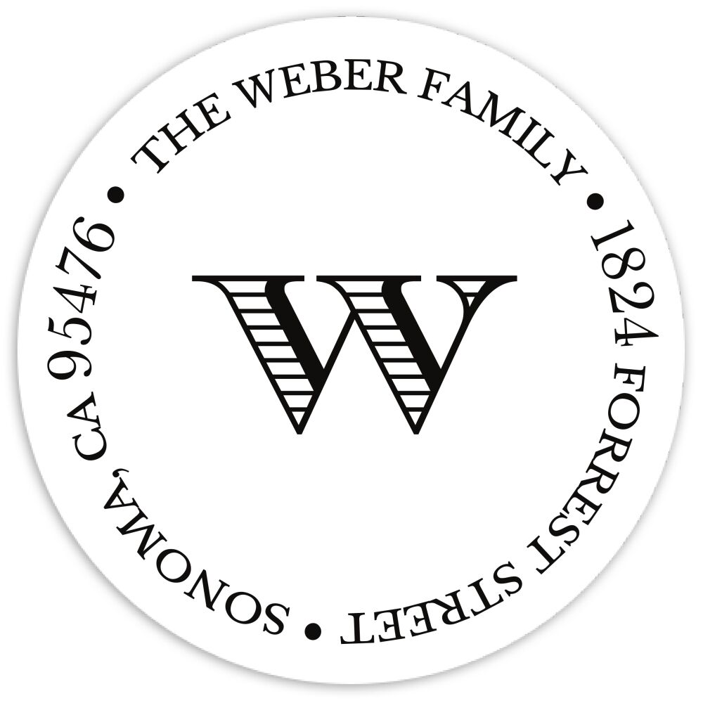 Perfectly Scripted Round Address Sticky