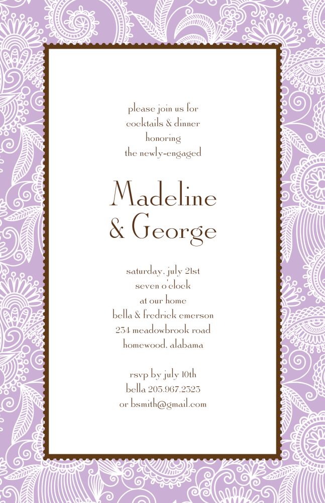 Floral Swirl - Lilac Invitation