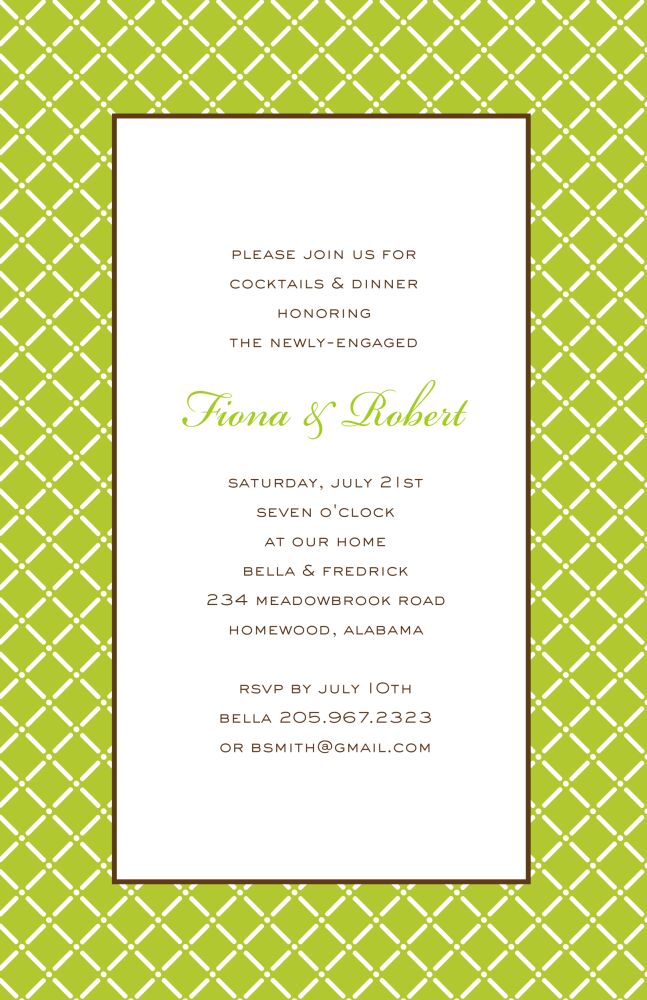 Trellis - Green Invitation