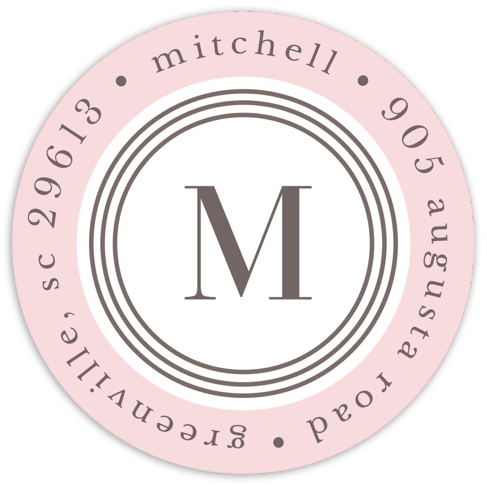 Charlotte - Blush Round Address Sticky