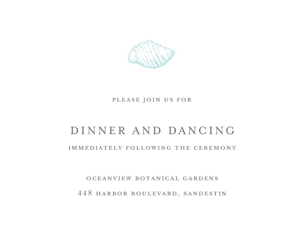 Seaside Wedding Reception Card