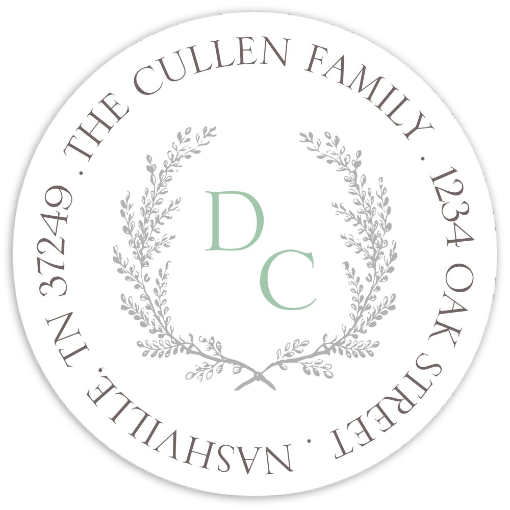 Provincial Garland Round Address Sticky