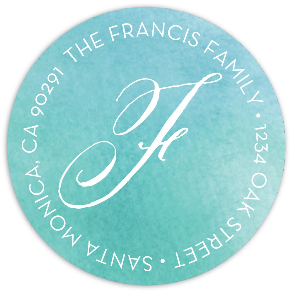 Watercolor Wash Round Address Sticky