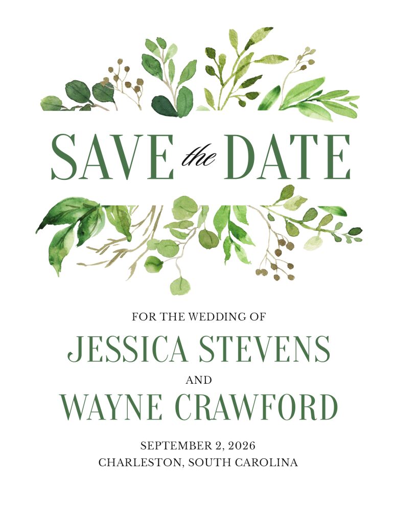 Painted Foliage Save The Date