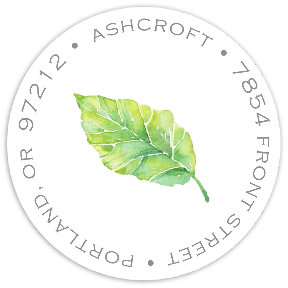 English Countryside Round Address Sticky