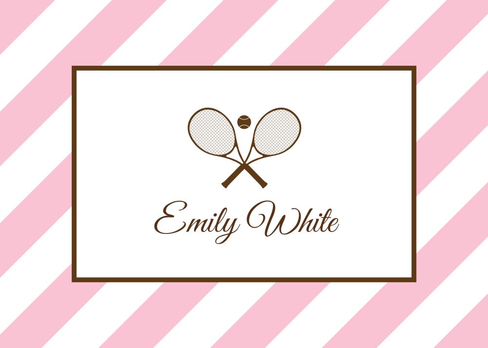 Pink Diagonal Stripes Folded Enclosure Card 