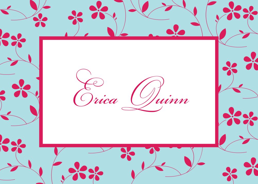 Floral Whisper - Aqua Flat Enclosure Card