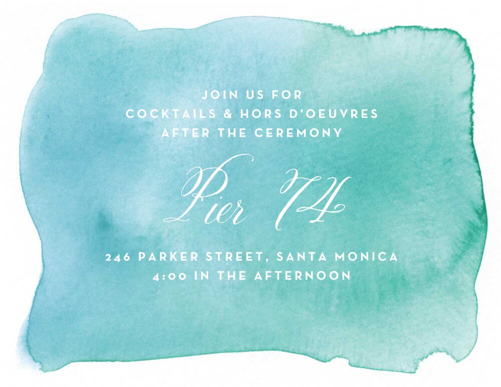 Watercolor Wash Reception Card