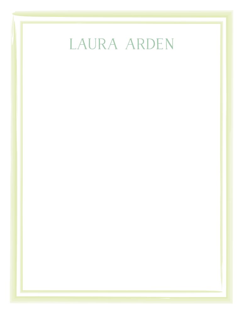 Watercolor Border - Green Flat Note