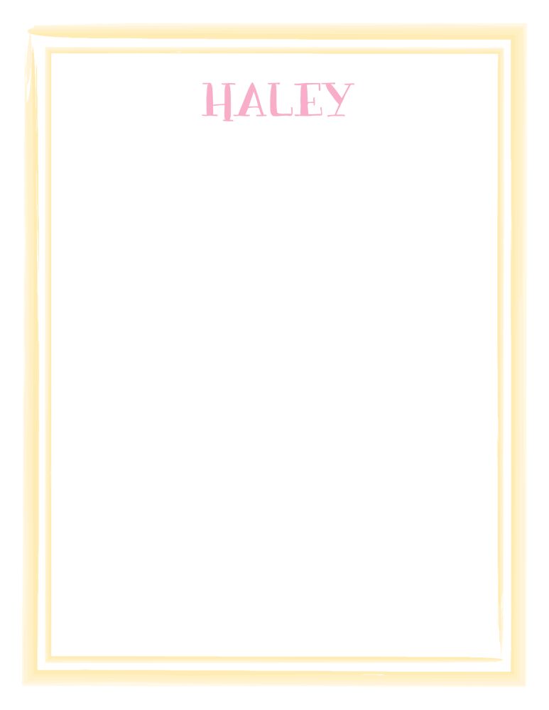 Watercolor Border - Yellow Flat Note