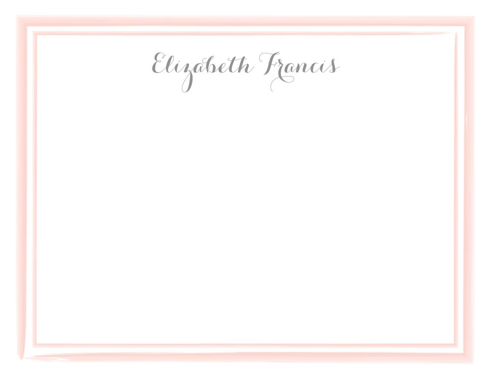 Watercolor Border - Pink Flat Note