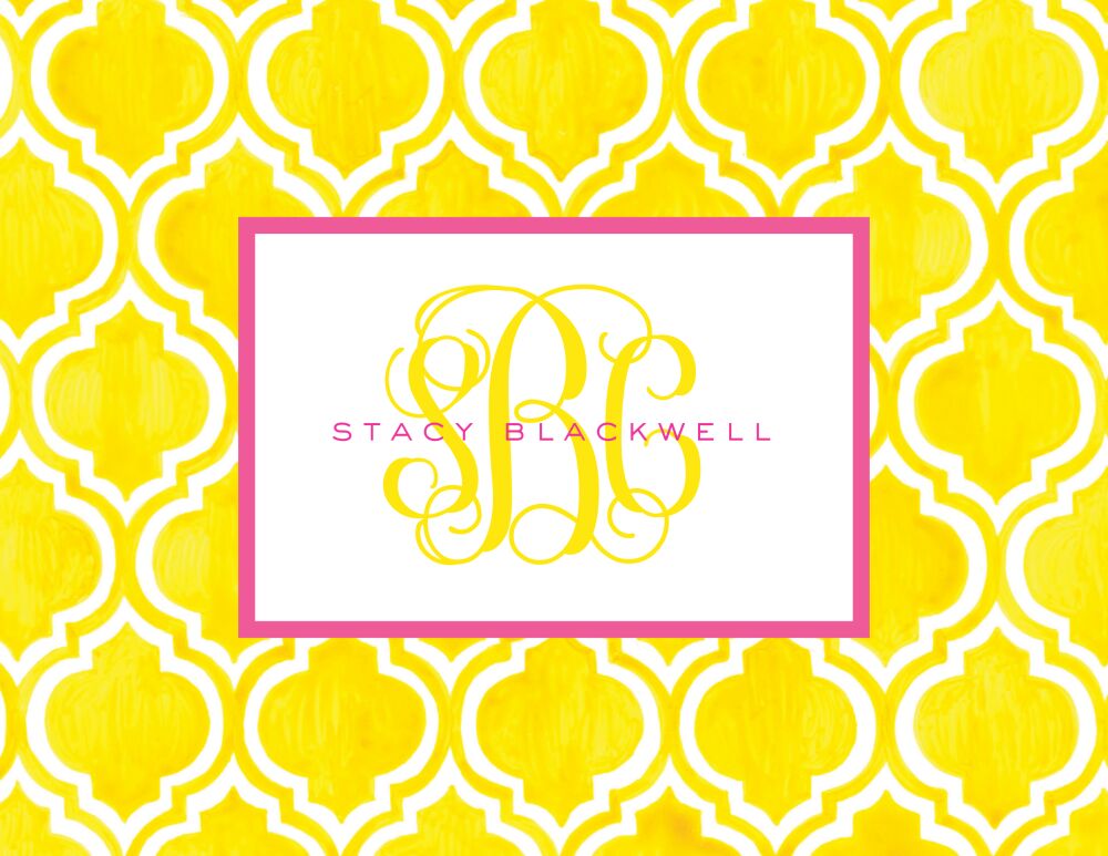 Turkish Tile - Yellow Folded Note